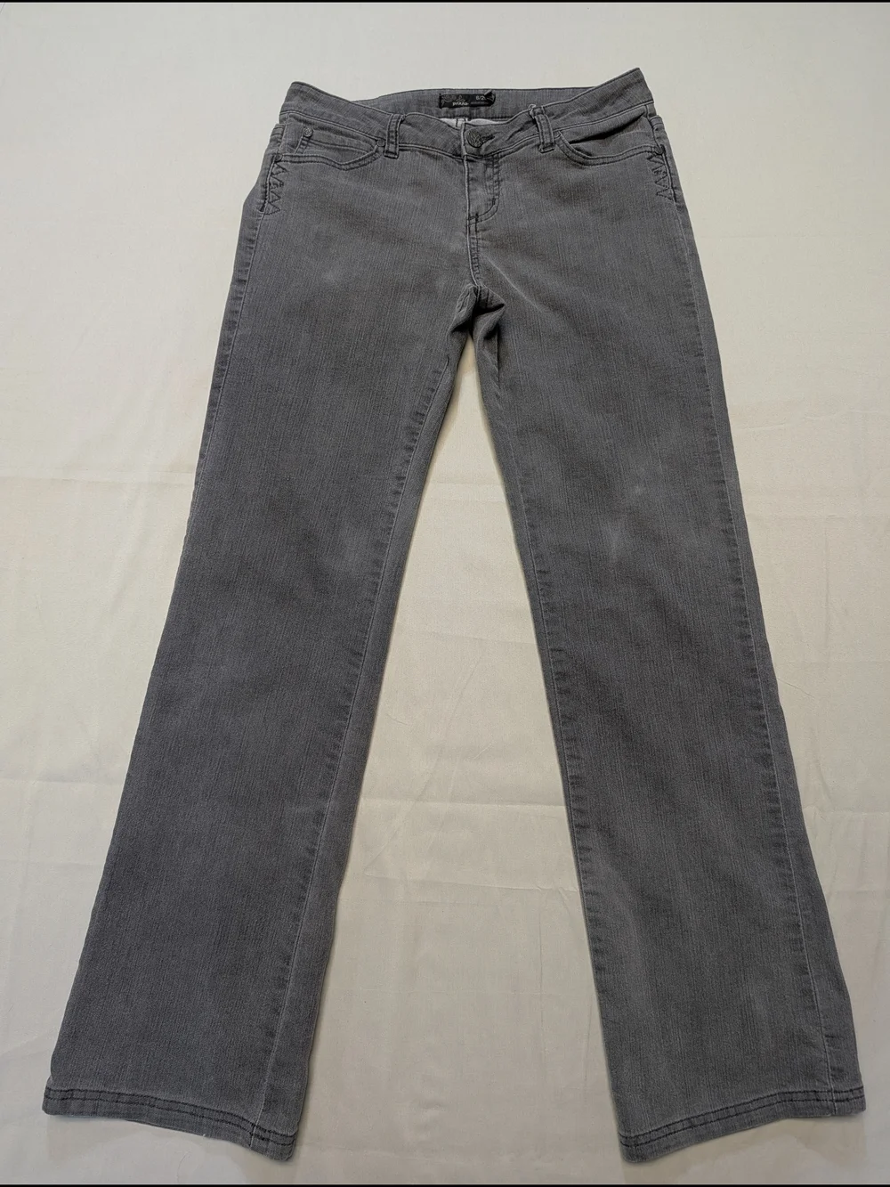 Prana Jeans Women's 6/28 Gray Denim Jade Jean Stretch Mid-Rise Straight Leg
